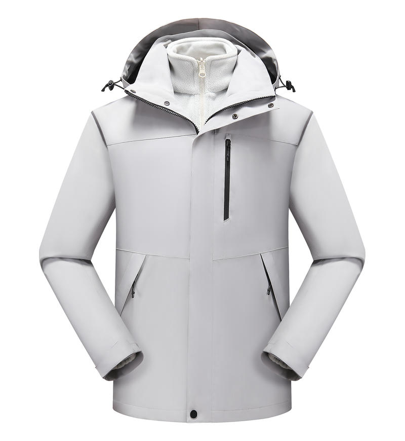 可脱卸银狐绒三合一冲锋衣(帽子可拆卸)YG-C8611YL